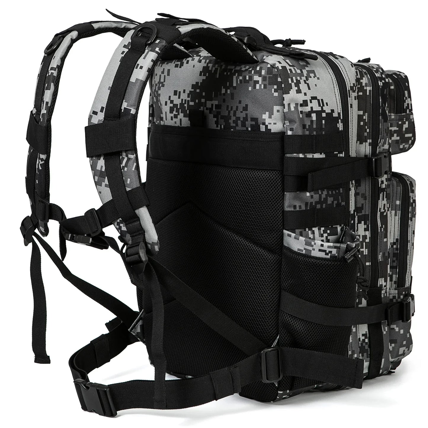 45L Tactical Backpack Waterproof Rucksack Black Camo Backpacks - Tophatter Daily Deals