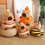 Kawaii Snack Attack: Hamburger Capybara Dog Pig Capibaras Pizza Bubble Tea Cushion Plush Animals - Tophatter Daily Deals