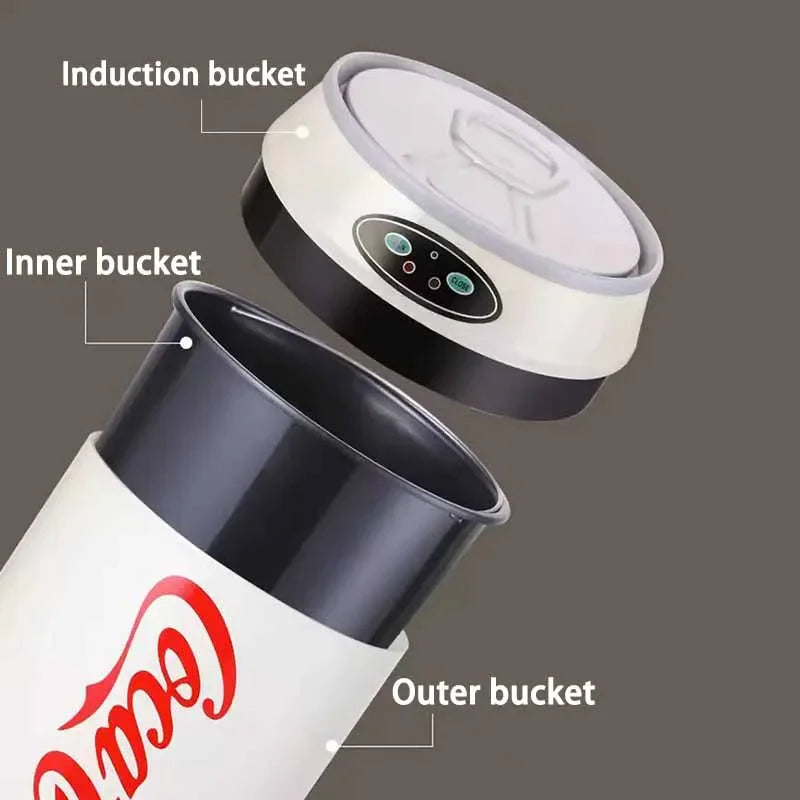 Automatic Induction Trash Can Round Kitchen Bin 24x40cm - Tophatter Daily Deals