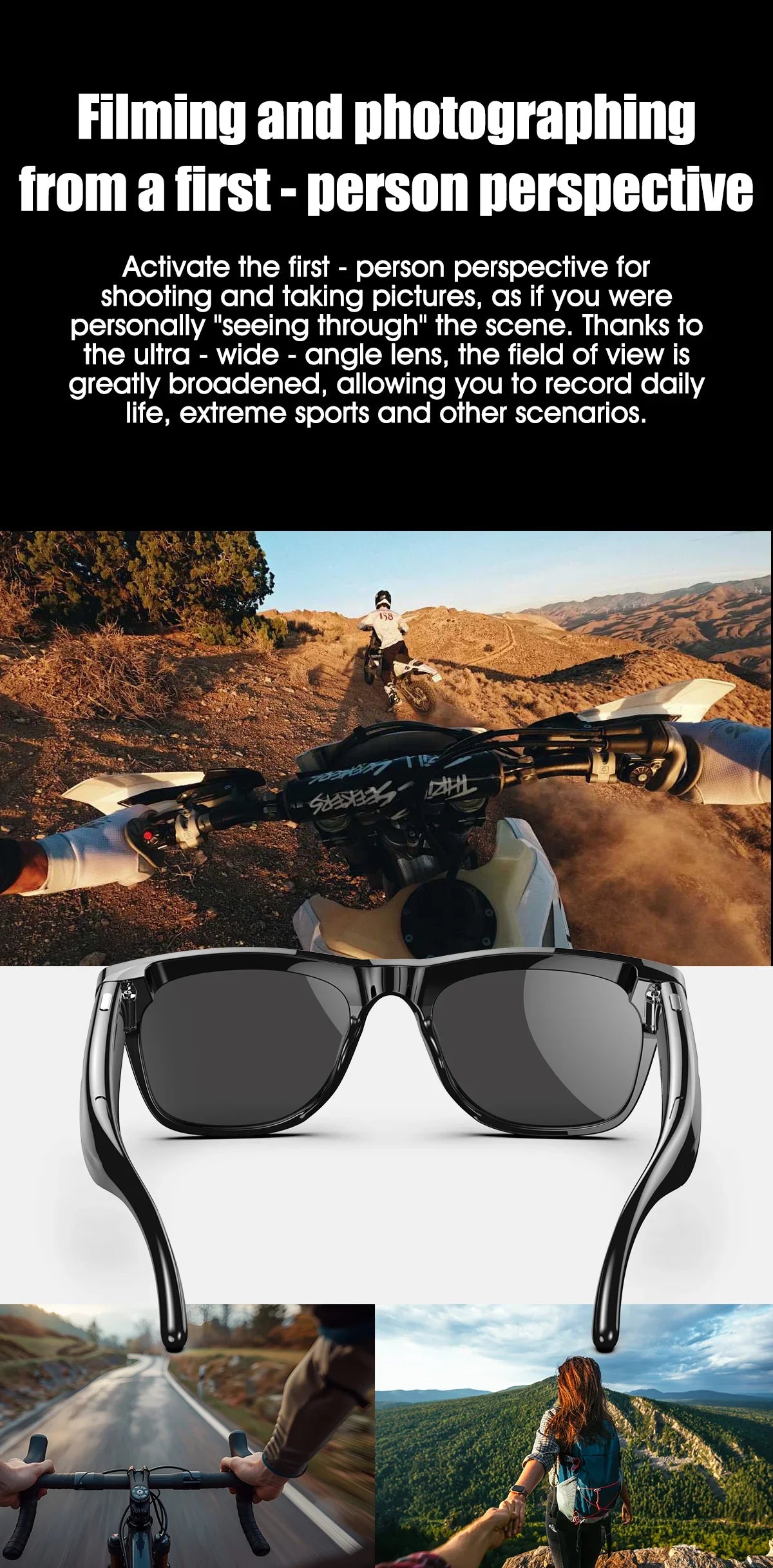 Smart AI Camera Glasses Bluetooth Call Voice Assistant - Tophatter Daily Deals