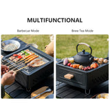 Multi-Functional Camping Stove Grill Black Camp Cooking - Tophatter Daily Deals
