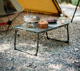 Adjustable Camping Table with Dual Surface Panels Green Camp Furniture - Tophatter Daily Deals