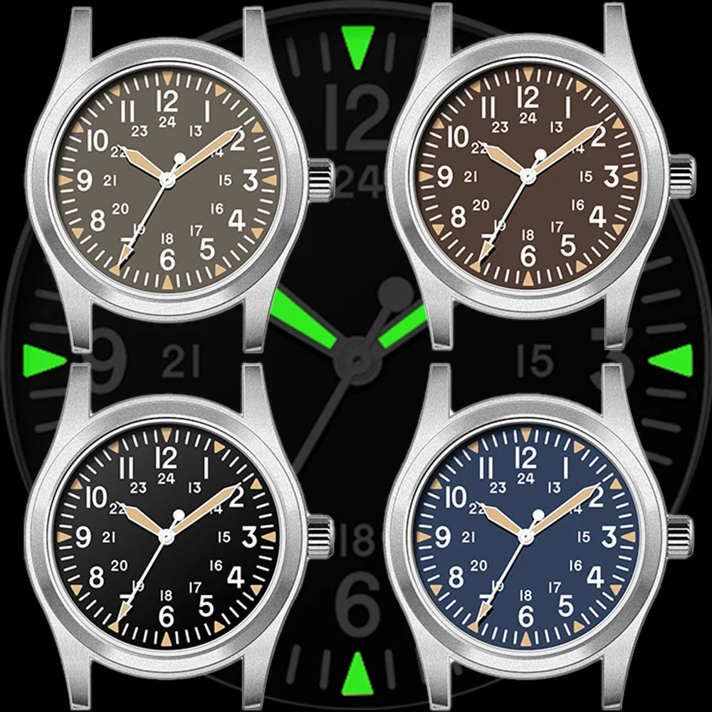 Military Quartz Field Watch 37mm Sapphire Fall 2025 - Tophatter Daily Deals