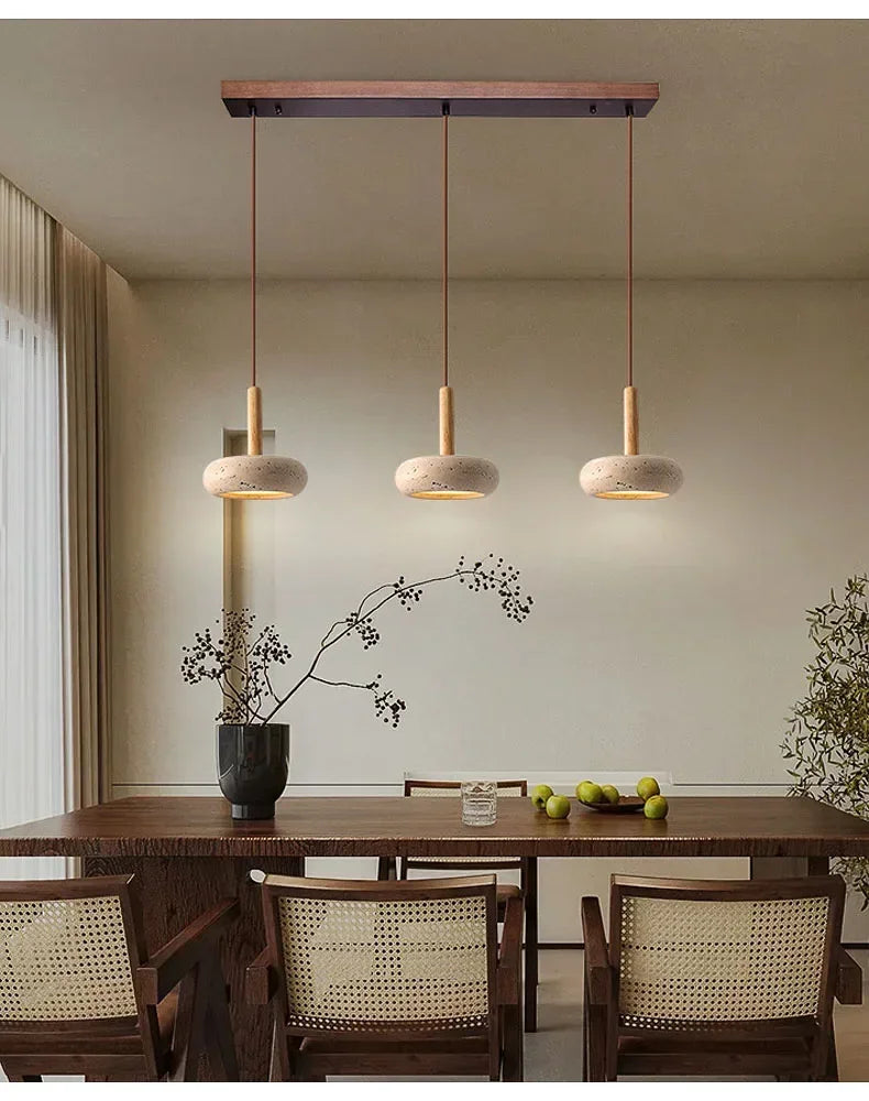 Japandi LED Pendant Lamp Yellow Stone Wabi Sabi Ambient Design - Tophatter Daily Deals