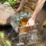 IGT Outdoor Table Unit Basket Storage Net Cage Silver Camp Furniture - Tophatter Daily Deals