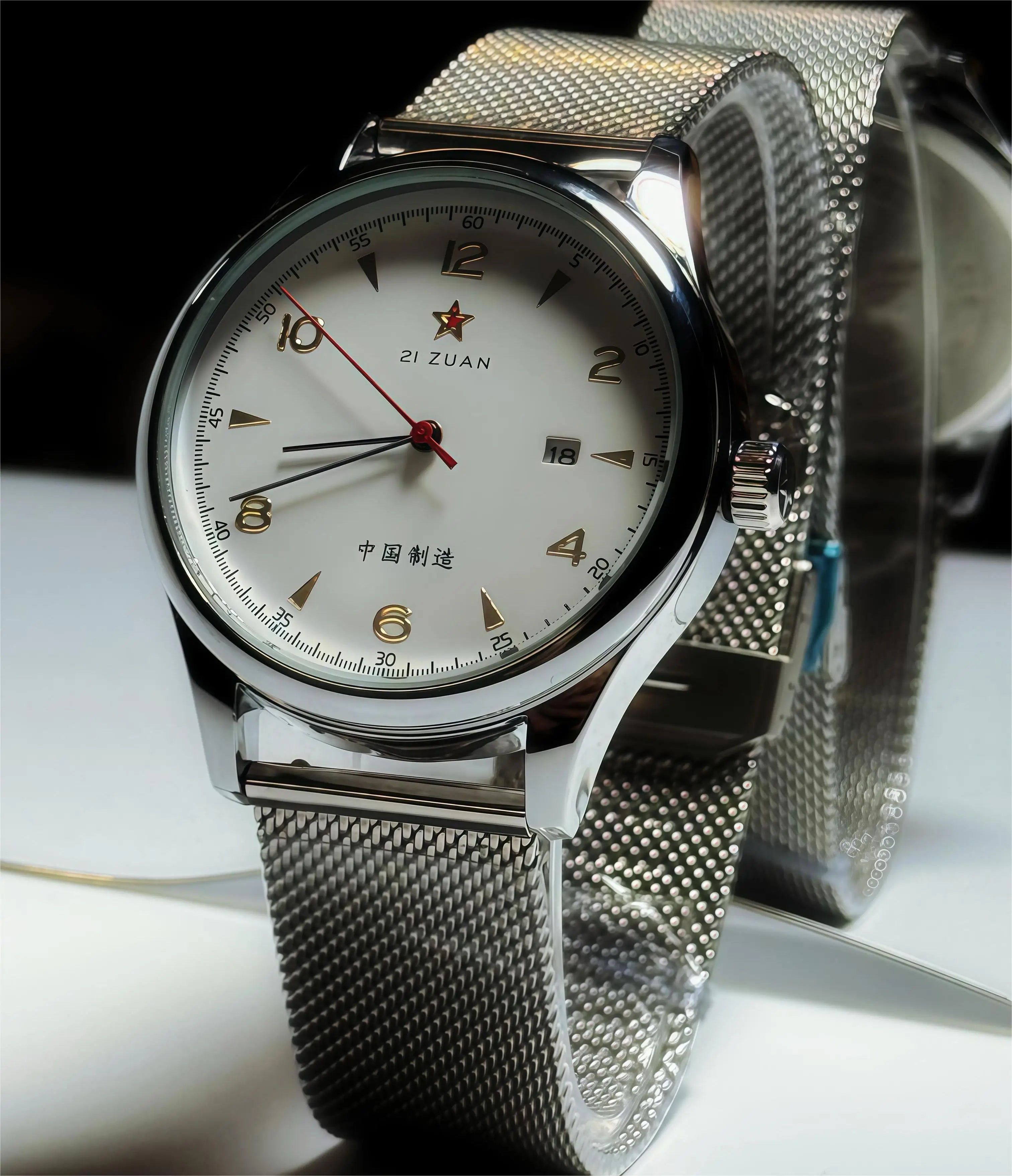 Pilot Watch 41mm Mesh Strap Stainless Steel Classic - Tophatter Daily Deals