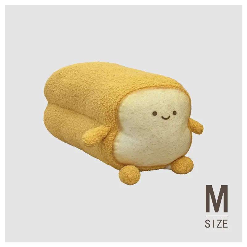 Happy and Sad Face Toast Bread Plushie Happy (Medium) Food - Tophatter Daily Deals