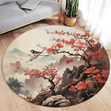 Koi Fish Round Rug Japanese Water Ink Floor Decor Serene DD-9458AH - Tophatter Daily Deals