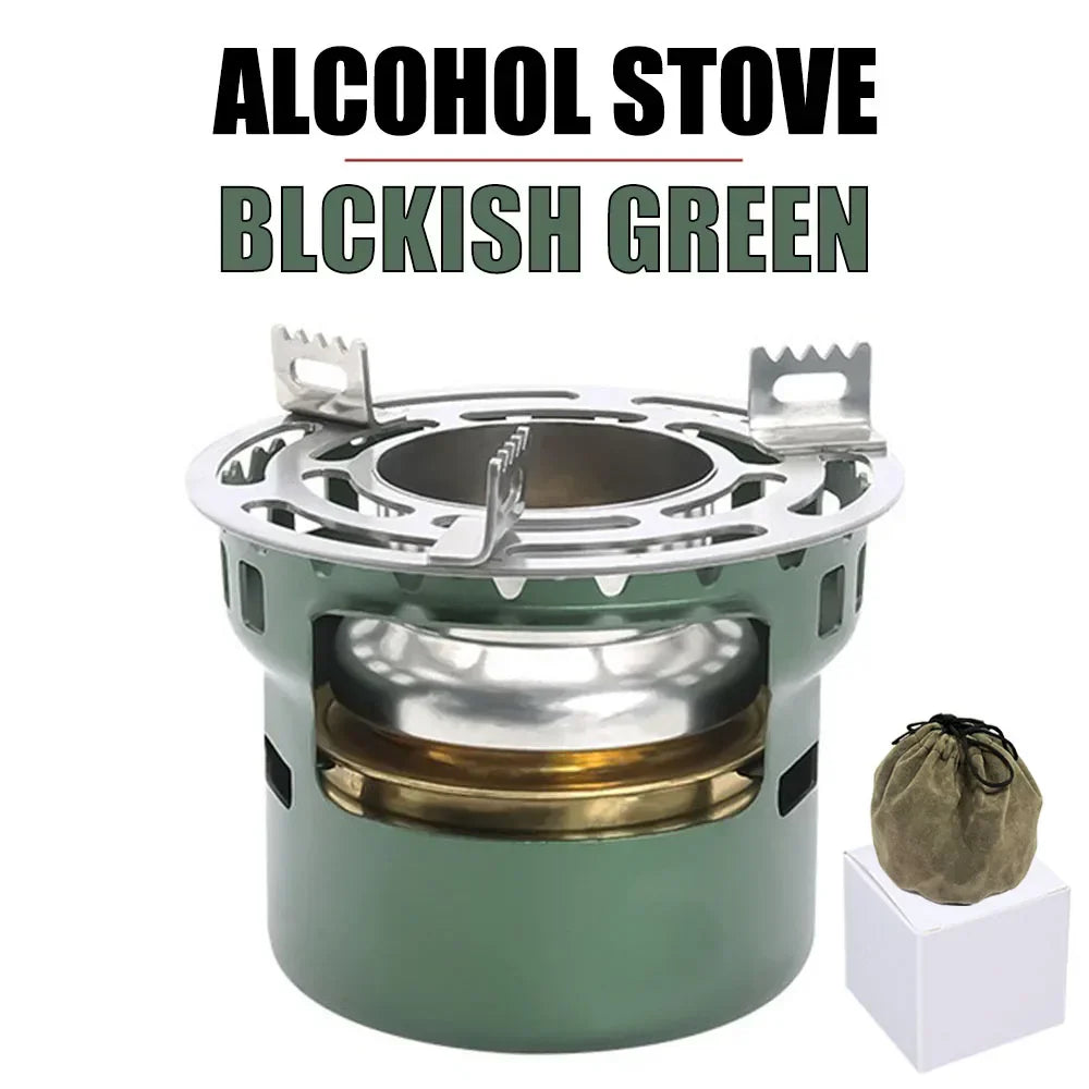 Portable Outdoor Alcohol Stove Green Camp Cooking - Tophatter Daily Deals