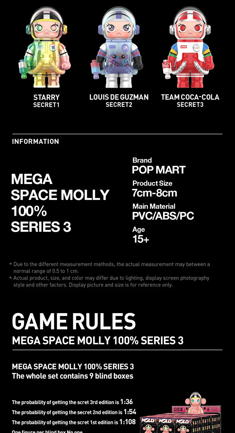Genuine Pop Mart Mega Space Molly 100% Series 3 Blind Box Figures Outer Space - Tophatter Daily Deals