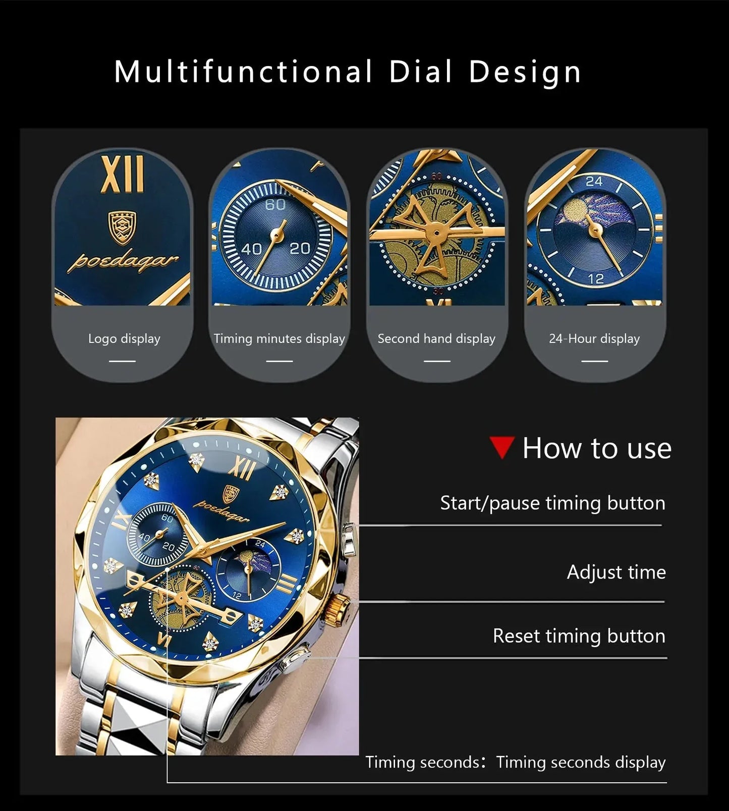 Viktor Po Edagar™ Luxury Men's Wristwatch Watches - Tophatter Daily Deals