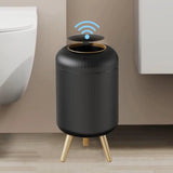 Motion Sensor Trash Can Small Plastic Smart Bin Hands Free Black Gold with feet 10L - Tophatter Daily Deals