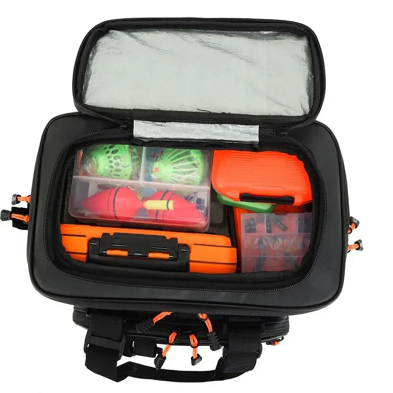 Waterproof Fishing Gear Shoulder Bag Camping Black Duffel Bags - Tophatter Daily Deals