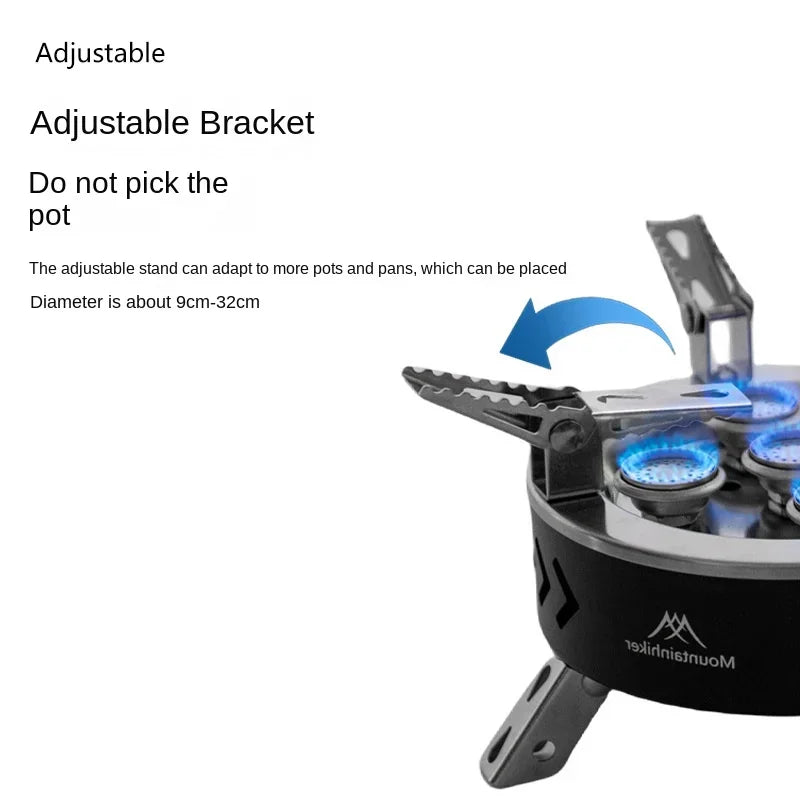Camping Gas Stove 6800W Three-Star Black Camp Cooking - Tophatter Daily Deals
