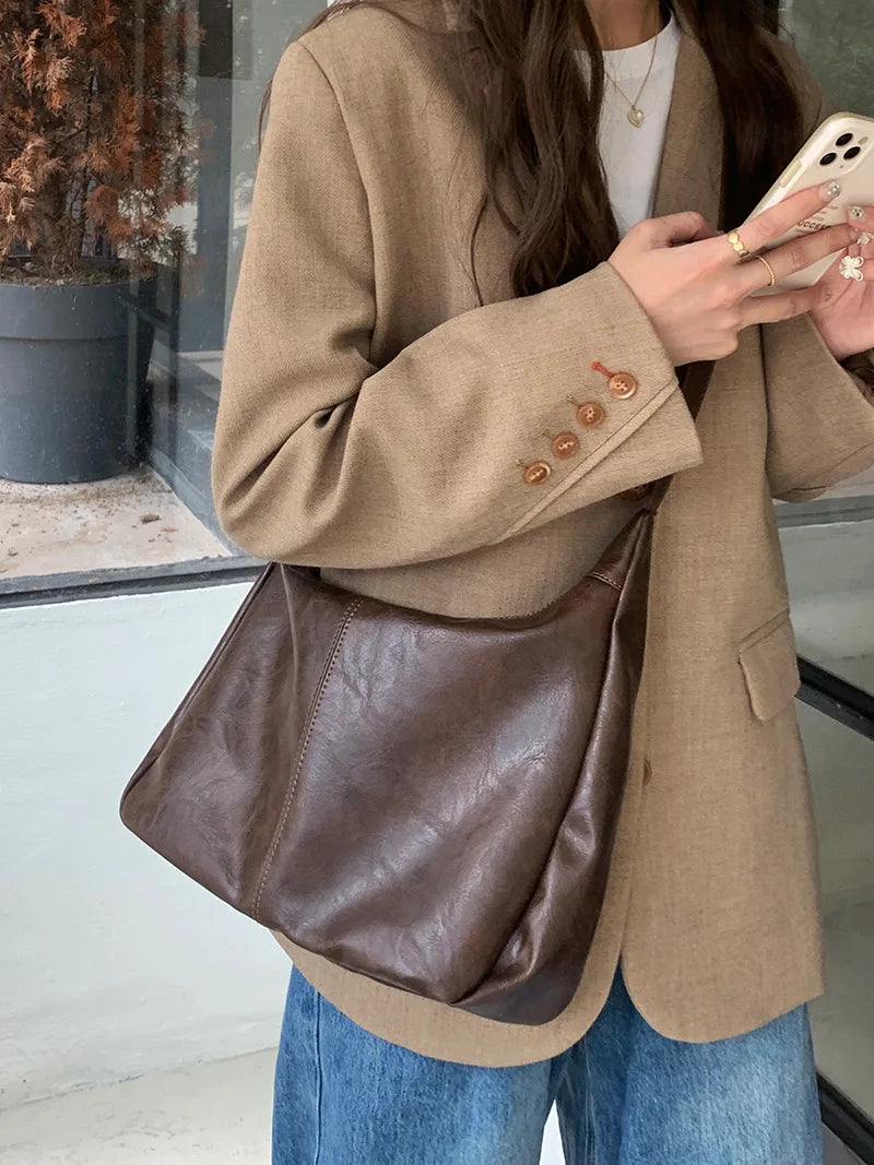 Soft Versatile Womens Hobo Bag - Slouchy, Faux Leather - Tophatter Daily Deals