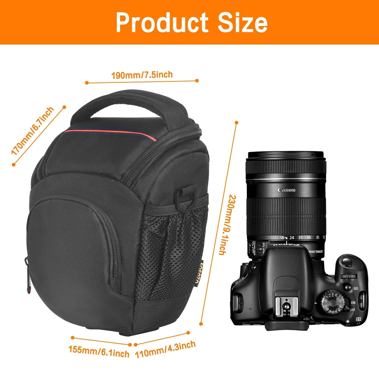 DSLR Camera Shoulder Bag Crossbody Black Camera Bags & Cases - Tophatter Daily Deals