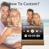 Customized Spotify Music Plaque Gifts For Anniversary Day Personalized Acrylic Photo Frame Lamp Custom Romantic Birthday Gifts Version C - Tophatter Daily Deals