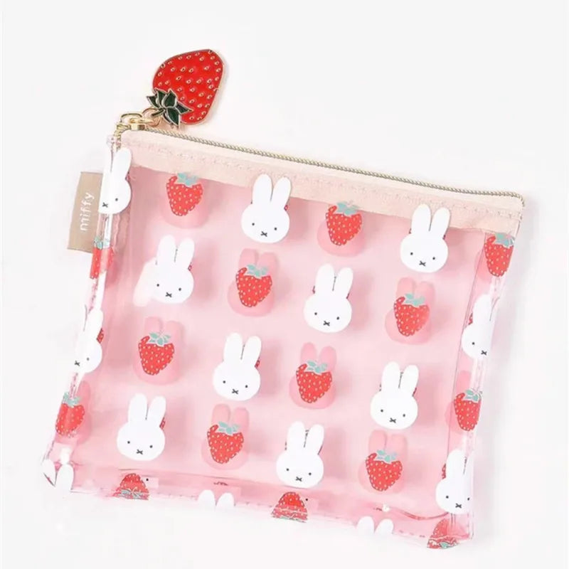 Miffy Strawberry Transparent PVC Zipped Case Animals - Tophatter Daily Deals