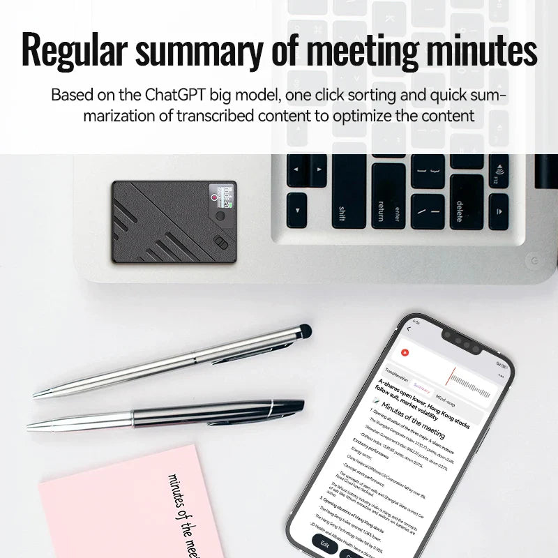 AI Voice Recorder With Real Time Transcription And Summary - Tophatter Daily Deals