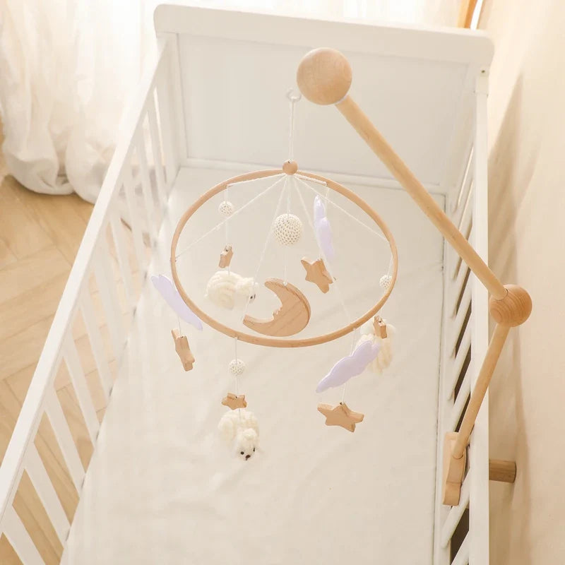 Baby Crib Mobile Wooden Musical Newborn Sensory Toys - Tophatter Daily Deals