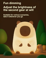 Capybara Silicone Night Light USB Rechargeable Timing Dimming Animals - Tophatter Daily Deals