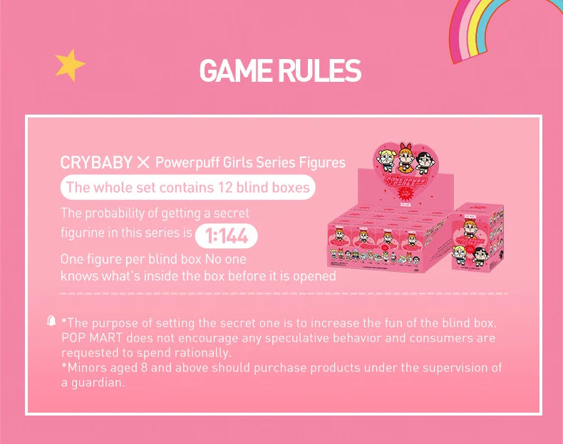 Genuine Pop Mart Crybaby x Powerpuff Girls Series Blind Box Figures by Molly Mythical - Tophatter Daily Deals