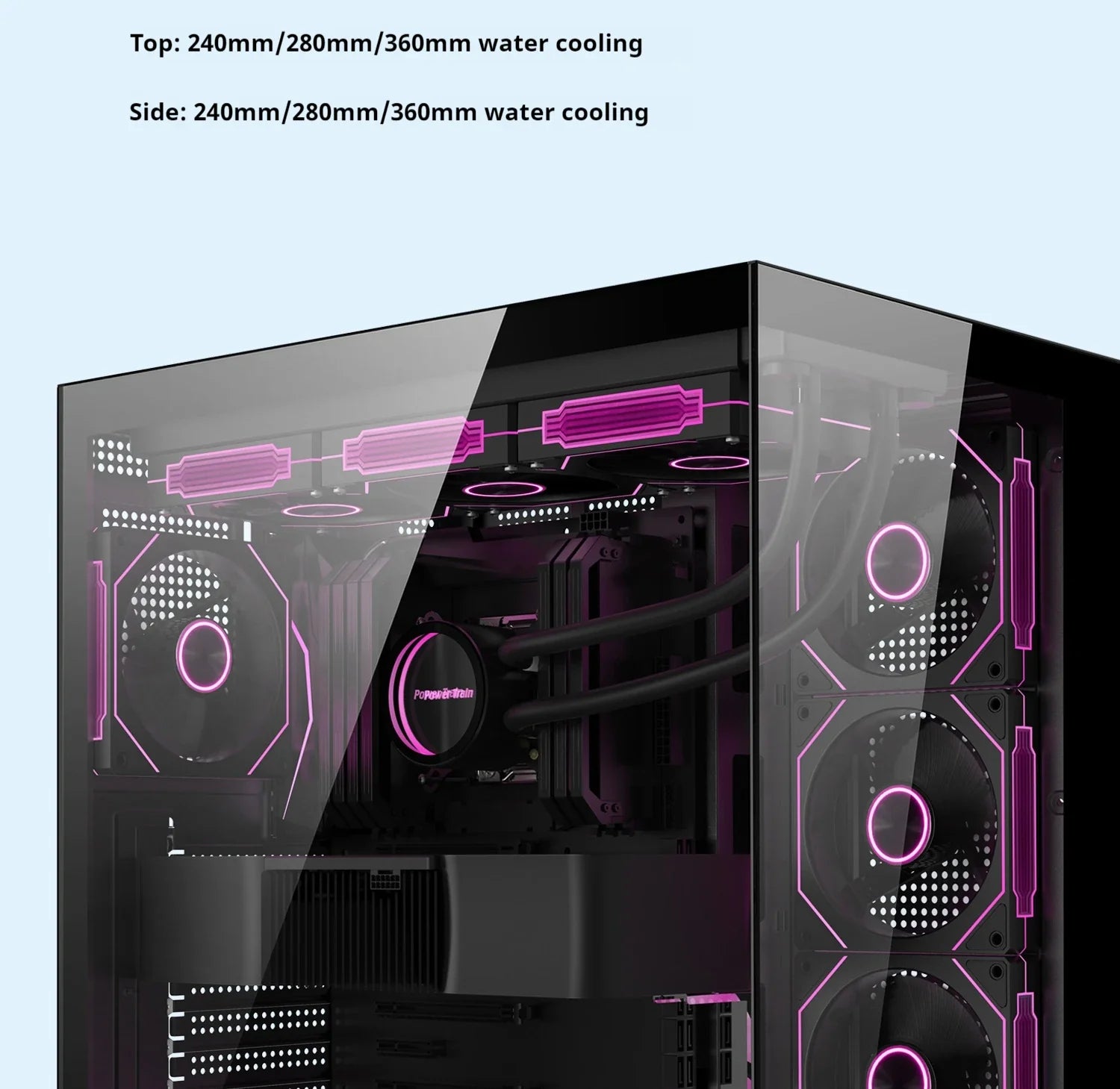 Gaming PC Case Dreamland Pro ATX Dual Glass 360mm Chassis - Tophatter Daily Deals