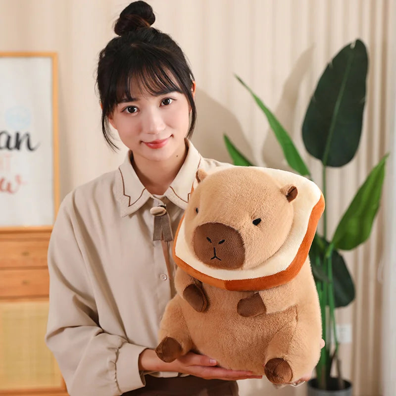 Kawaii Snack Attack: Hamburger Capybara Dog Pig Capibaras Pizza Bubble Tea Cushion Plush Animals - Tophatter Daily Deals