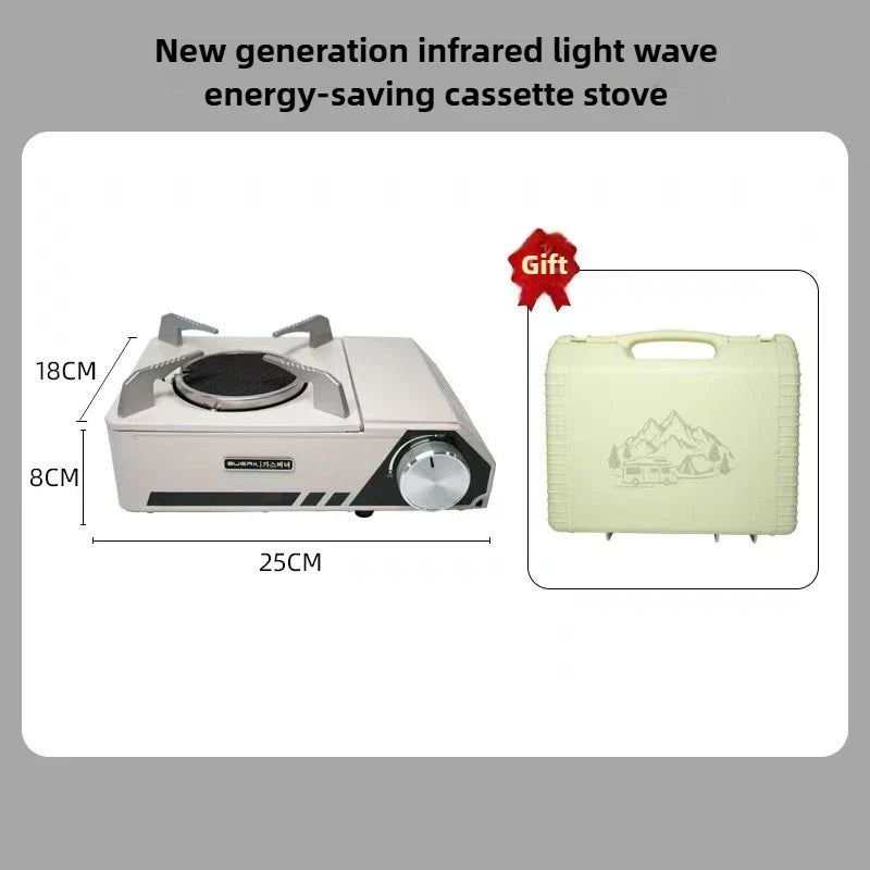 Infrared Camping Stove –Gas Burner with Carry Box White Camp Cooking - Tophatter Daily Deals