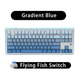Mechanical Keyboard 87 Key Tri Mode RGB Hot Swappable Flying Fish Blue - Tophatter Daily Deals