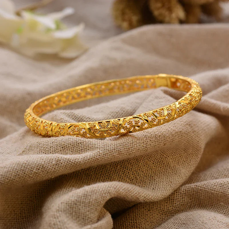 Gold Plated Bangles Luxury Arabic Wedding Bracelet - Tophatter Daily Deals