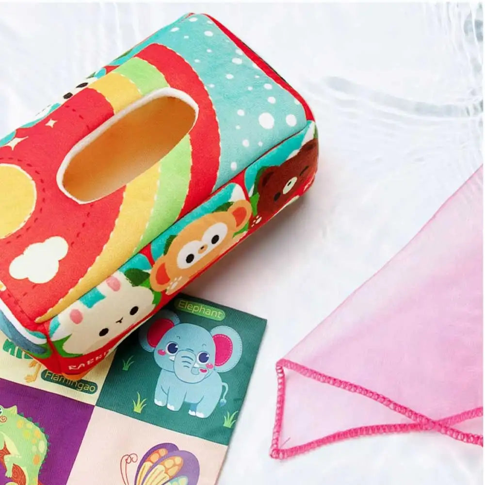 Montessori Cloth Tissue Box Toy Newborn Sensory Toys - Tophatter Daily Deals