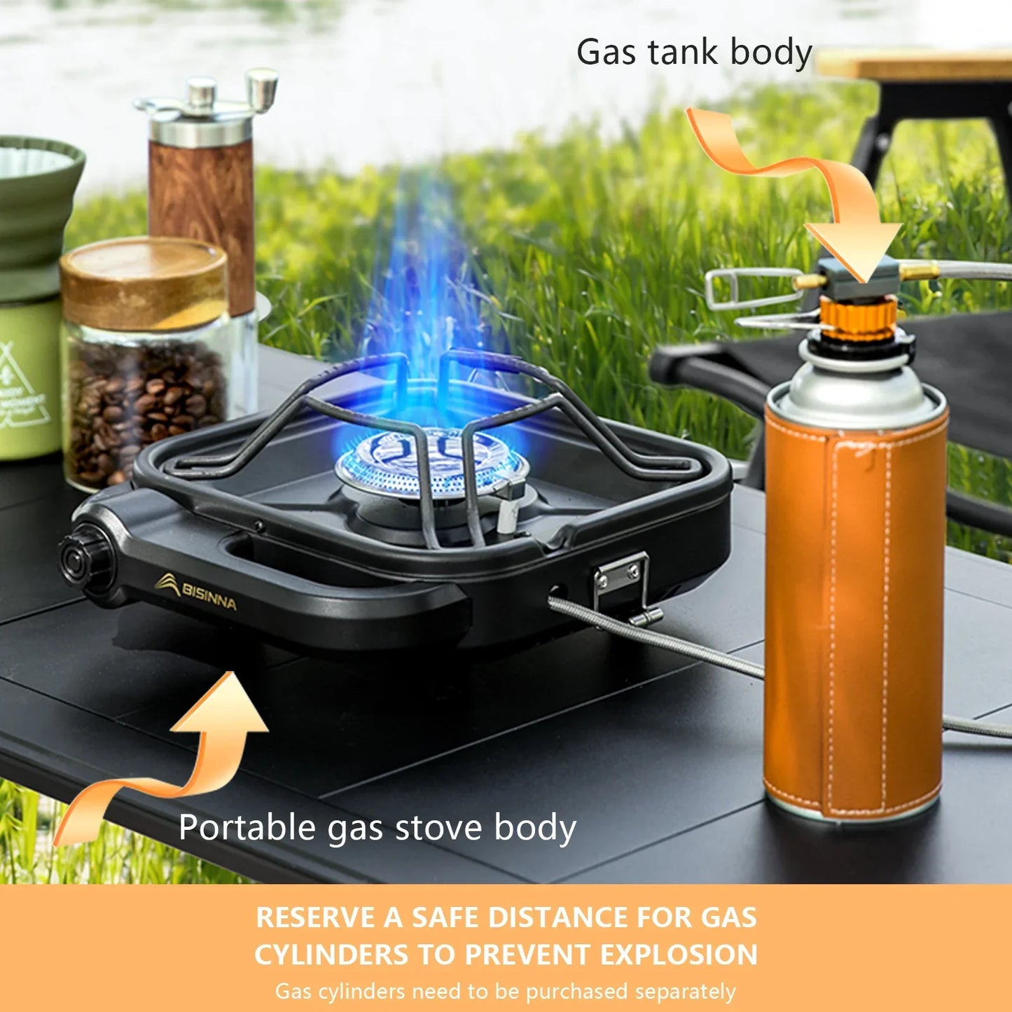 4200W Camping Gas Stove Black Camp Cooking - Tophatter Daily Deals