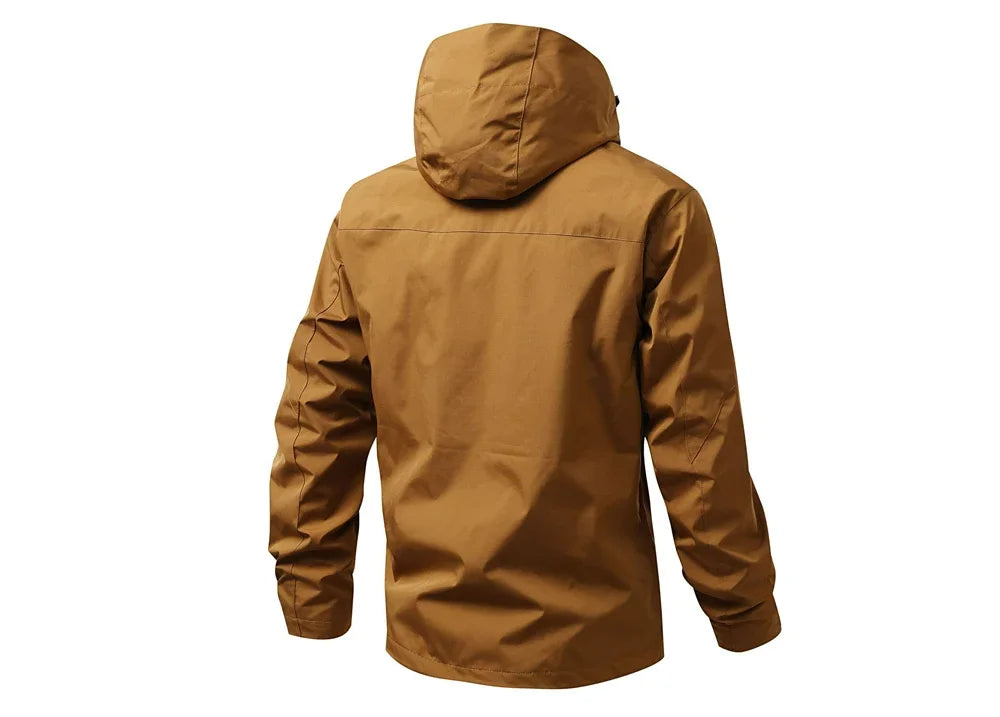 Waterproof Men's Hiking Jacket - Oversized Hooded Polyester - Tophatter Daily Deals