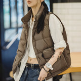 Lightweight Women's Down Vest - Boxy Quilted, Nylon Winter - Tophatter Daily Deals