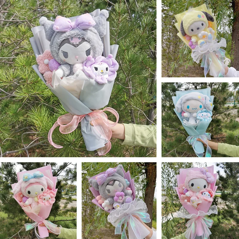 Sanrio Kuromi Cinnamoroll My Melody Hello Kitty Plush Bouquet Flowers - Tophatter Daily Deals