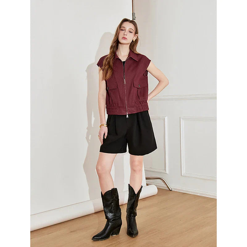 Lightweight Women's Sleeveless Jacket - Linen Cotton, Spring - Tophatter Daily Deals