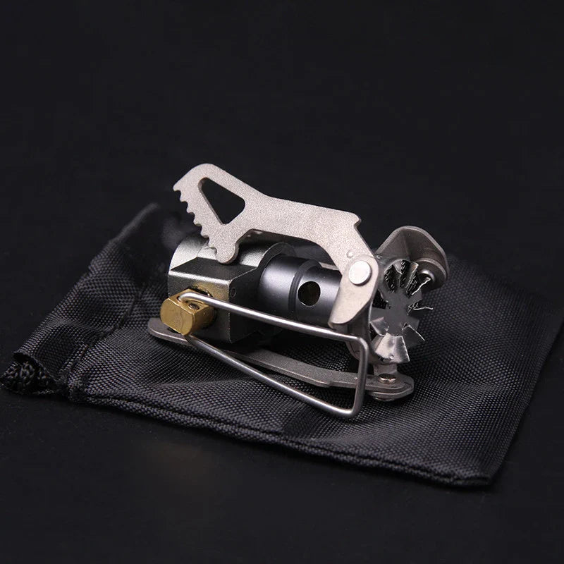 Mini Camping Stove with Adapter Grey Camp Cooking - Tophatter Daily Deals