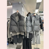 Warm Women's Puffer Vest - Boxy Quilted Polyester Winter - Tophatter Daily Deals