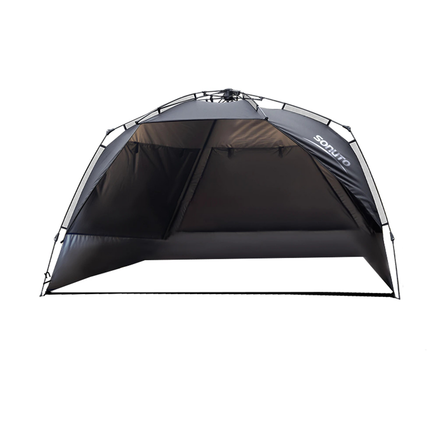 3–4 Person One-Touch Camping Tent Silver Coated Black Tents - Tophatter Daily Deals