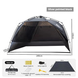 3–4 Person One-Touch Camping Tent Silver Coated Black Tents - Tophatter Daily Deals