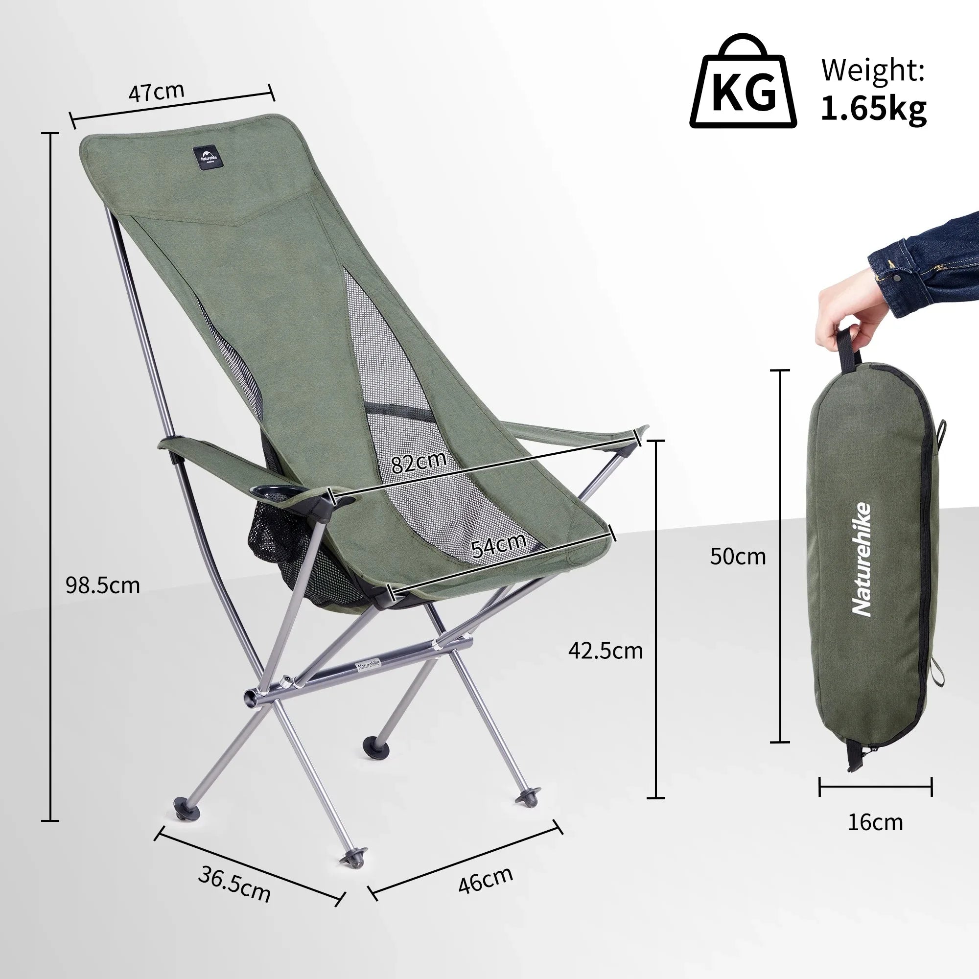 Ultralight Folding Camping Chair Widened Green Camp Furniture - Tophatter Daily Deals