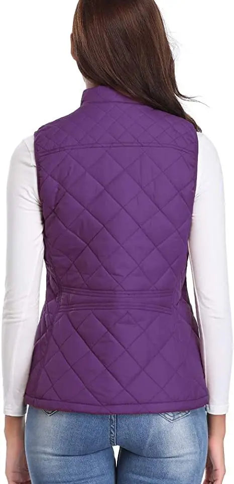 Lightweight Women Quilted Vest - Stand Collar Cotton Winter - Tophatter Daily Deals