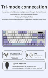 Mechanical Keyboard 87 Key Tri Mode RGB Hot Swappable - Tophatter Daily Deals