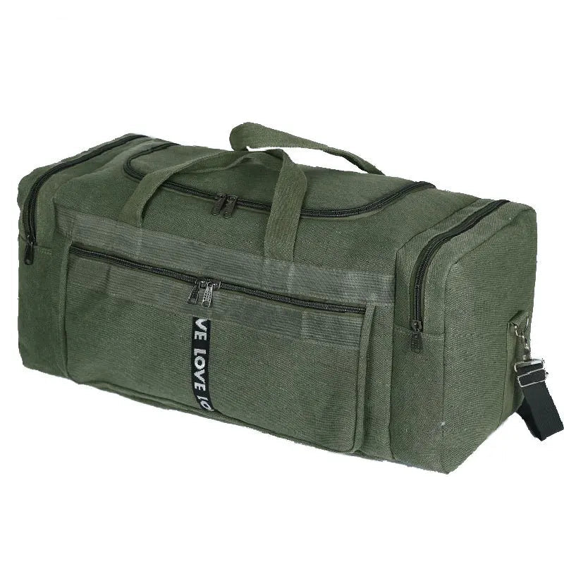 Waterproof Canvas Duffel Bag Travel Sports Green Duffel Bags - Tophatter Daily Deals