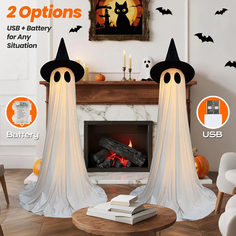 Glowing Ghost Yard Decor Halloween 2025 Outdoor Light - Tophatter Daily Deals