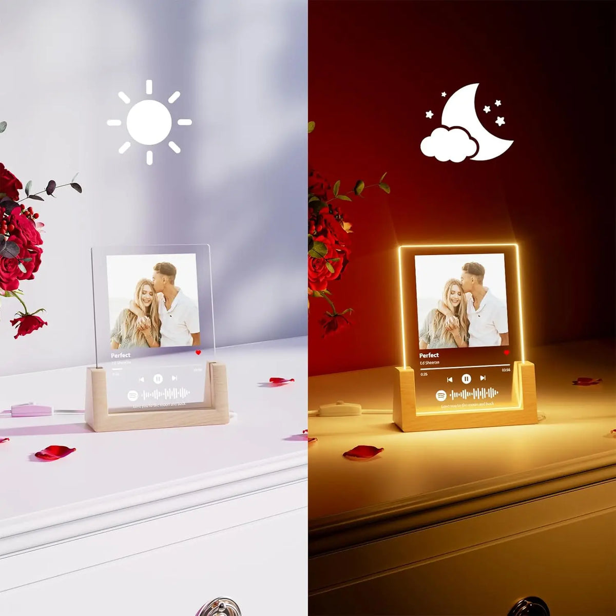 Customized Spotify Music Plaque Gifts For Anniversary Day Personalized Acrylic Photo Frame Lamp Custom Romantic Birthday Gifts - Tophatter Daily Deals
