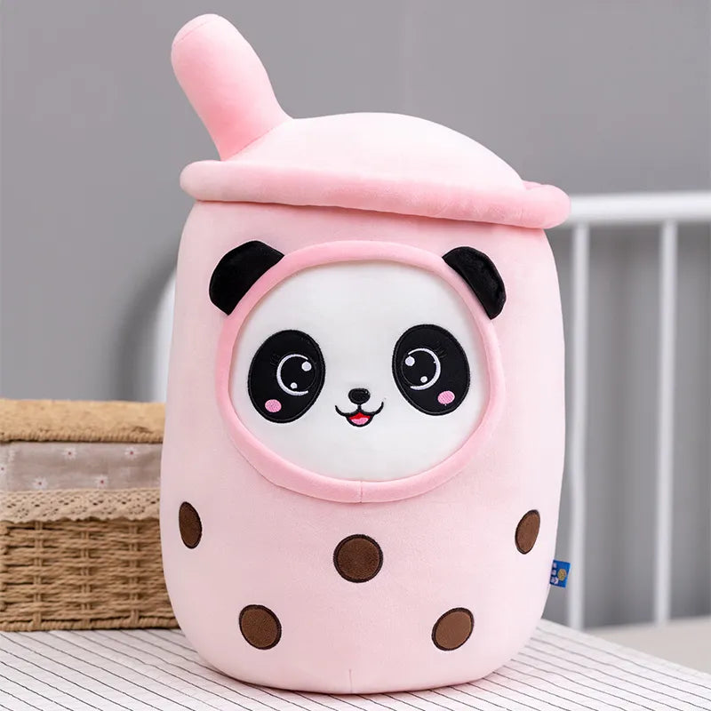 Cute Bubble Tea Plush Toy Stuffed Milk Tea Soft Boba Fruit Tea Cup Plushie Panda Pink Food - Tophatter Daily Deals
