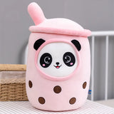 Cute Bubble Tea Plush Toy Stuffed Milk Tea Soft Boba Fruit Tea Cup Plushie Panda Pink Food - Tophatter Daily Deals