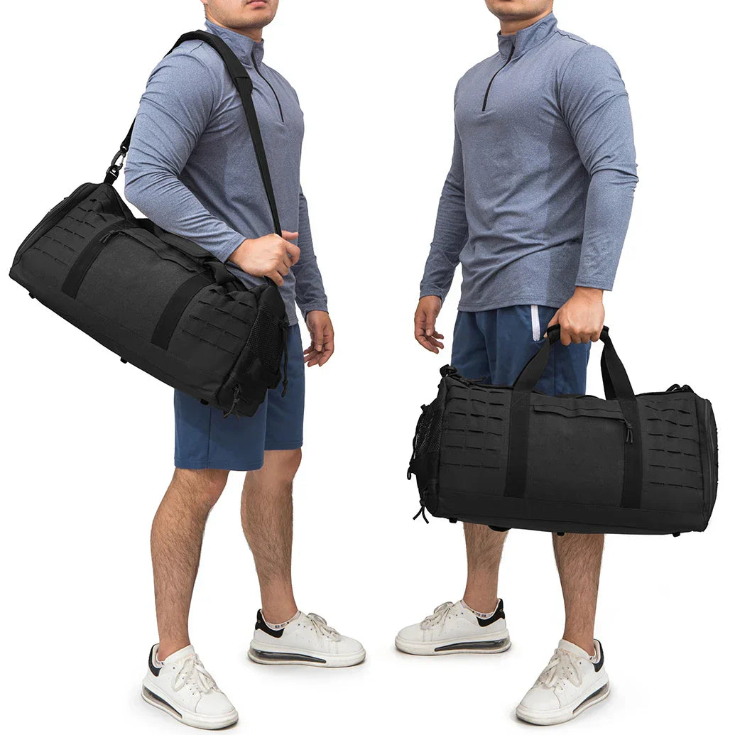 40L Tactical Sports Gym Travel Duffel Bag Black Duffel Bags - Tophatter Daily Deals